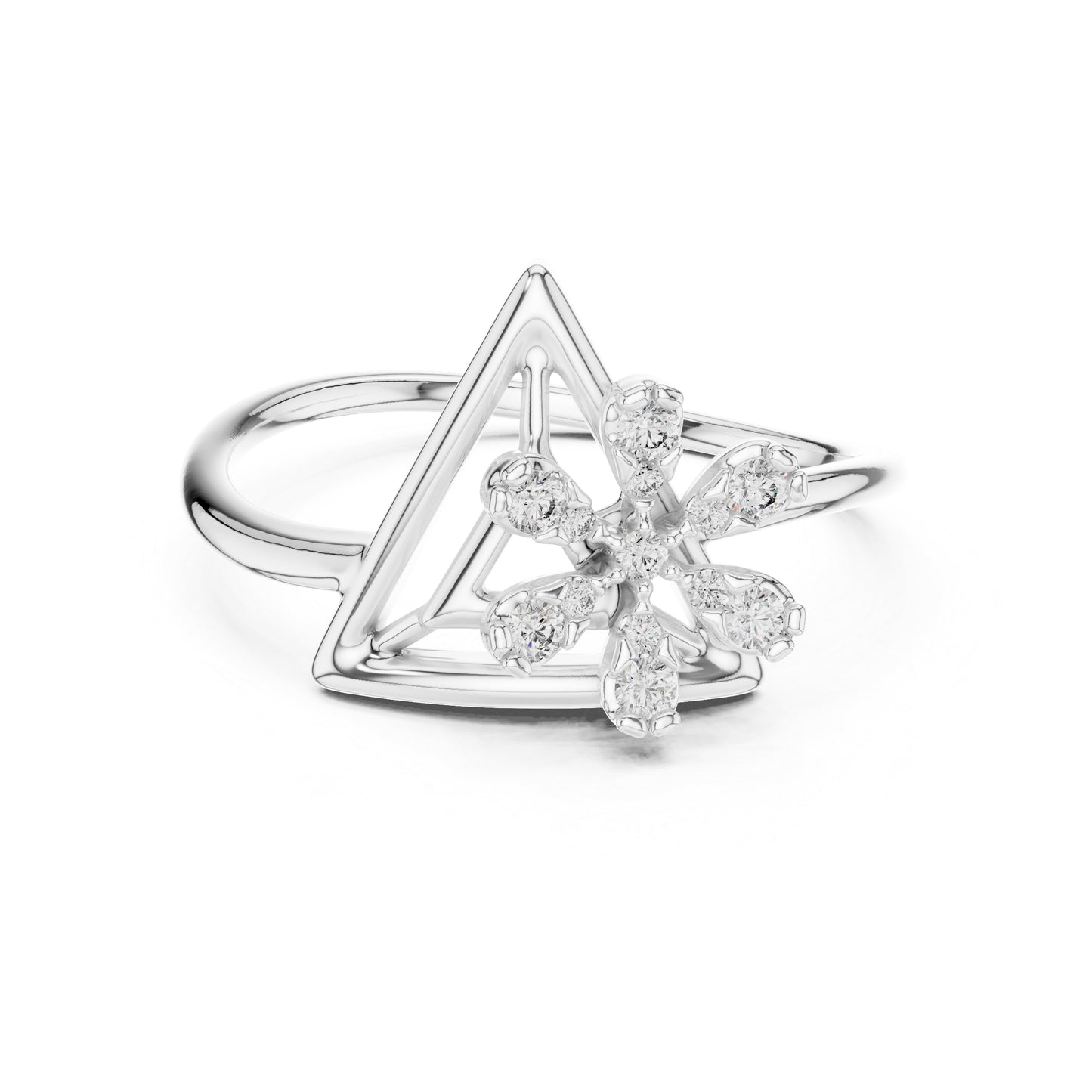 14K White Gold Round Lab-Grown Diamond Drop Ring for Women | Everyday Wear | Pure Carat