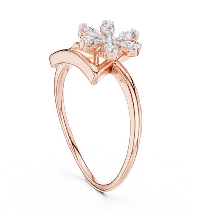 14K White Gold Round Lab-Grown Diamond Drop Ring for Women | Everyday Wear | Pure Carat