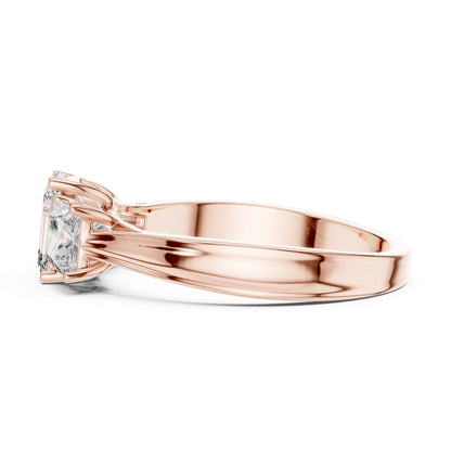 Princess & Emerald Lab-Grown Diamond Engagement Ring in 18K Yellow Gold