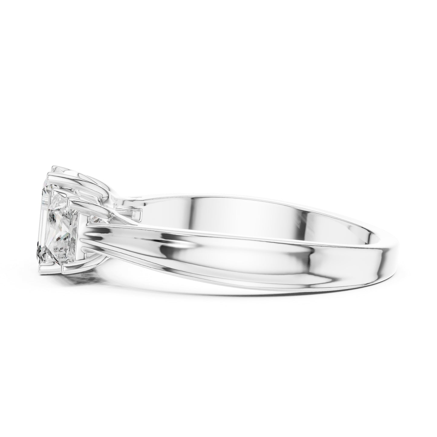 Princess & Emerald Lab-Grown Diamond Engagement Ring in 18K Yellow Gold
