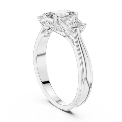 Princess & Emerald Lab-Grown Diamond Engagement Ring in 18K Yellow Gold