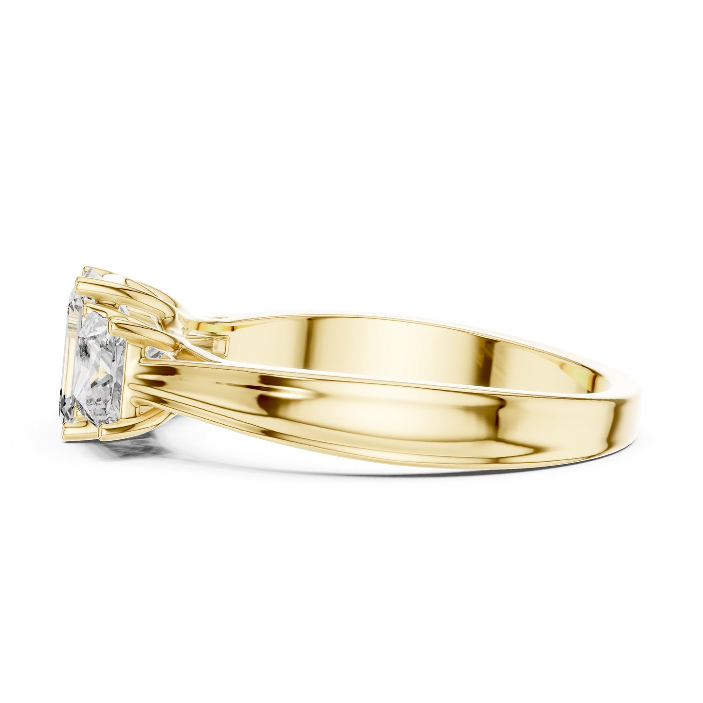 Princess & Emerald Lab-Grown Diamond Engagement Ring in 18K Yellow Gold