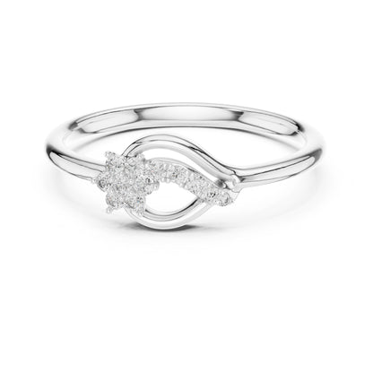 18K Yellow Gold Round Lab-Grown Diamond Stud Ring for Women | Party Wear | Pure Carat