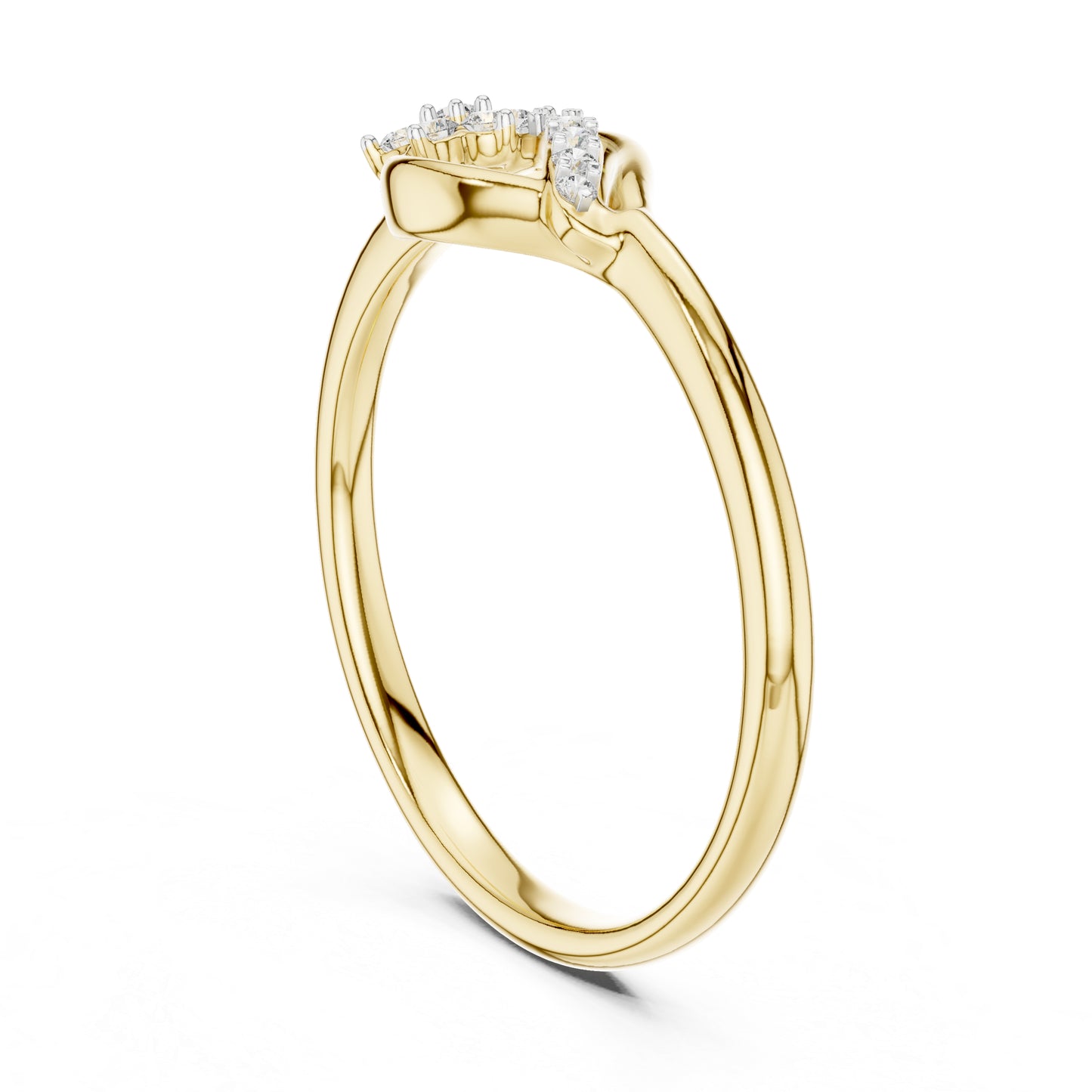 18K Yellow Gold Round Lab-Grown Diamond Stud Ring for Women | Party Wear | Pure Carat