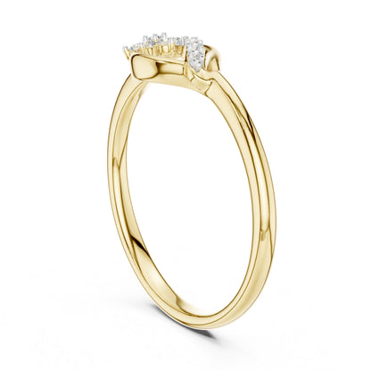 18K Yellow Gold Round Lab-Grown Diamond Stud Ring for Women | Party Wear | Pure Carat