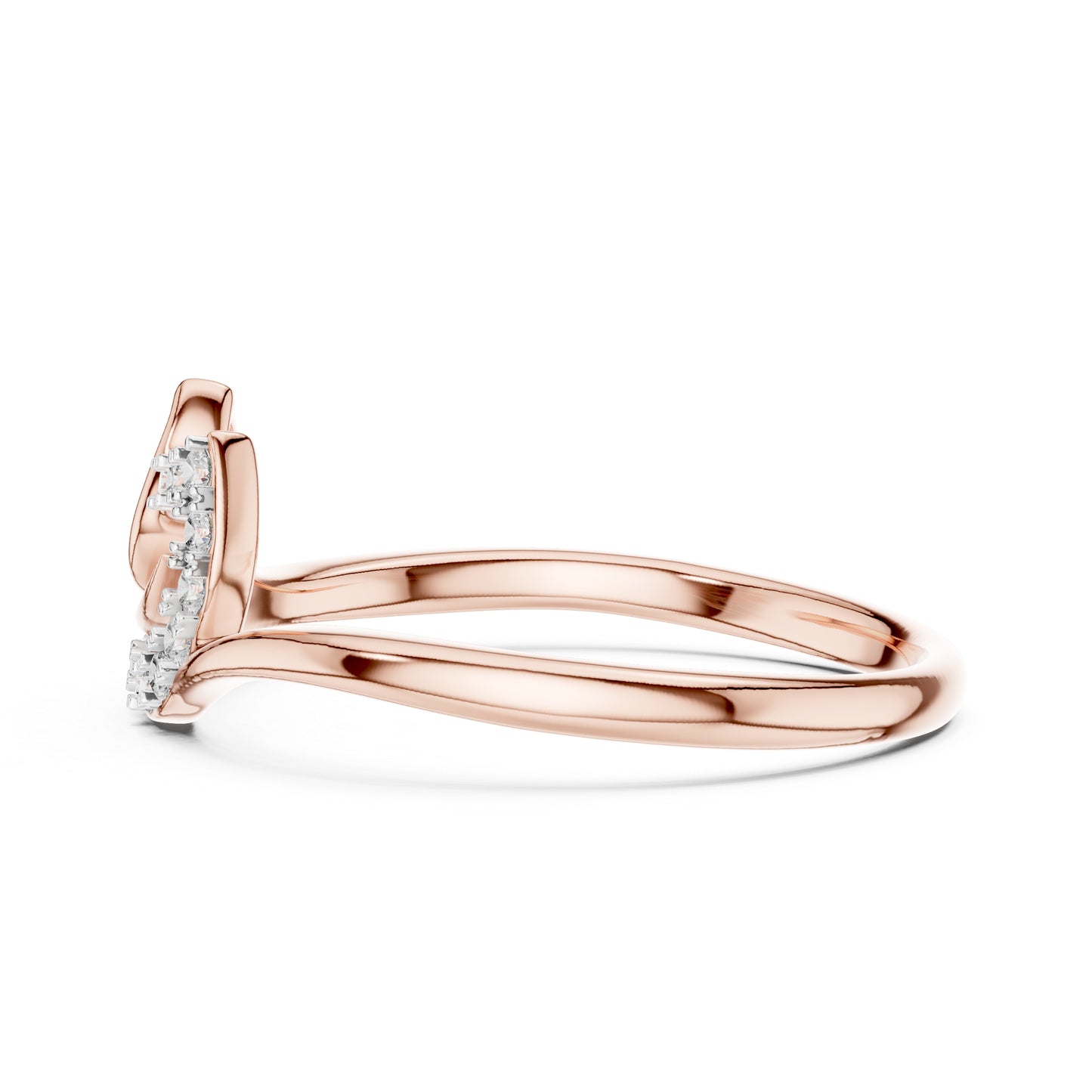 14K Rose Gold Round Lab-Grown Diamond Drop Ring for Women | Wedding Wear | Pure Carat