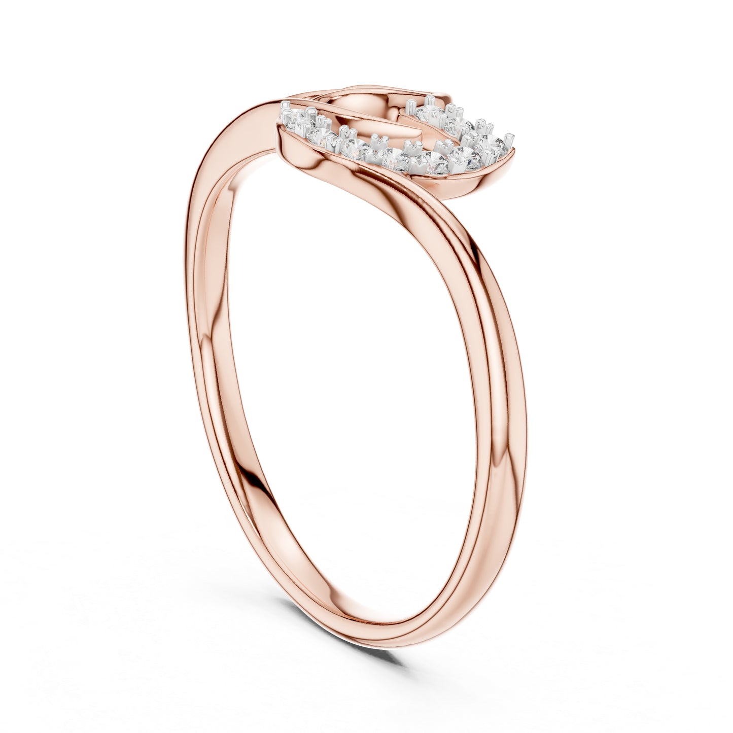 14K Rose Gold Round Lab-Grown Diamond Drop Ring for Women | Wedding Wear | Pure Carat