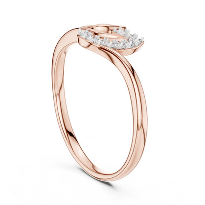 14K Rose Gold Round Lab-Grown Diamond Drop Ring for Women | Wedding Wear | Pure Carat