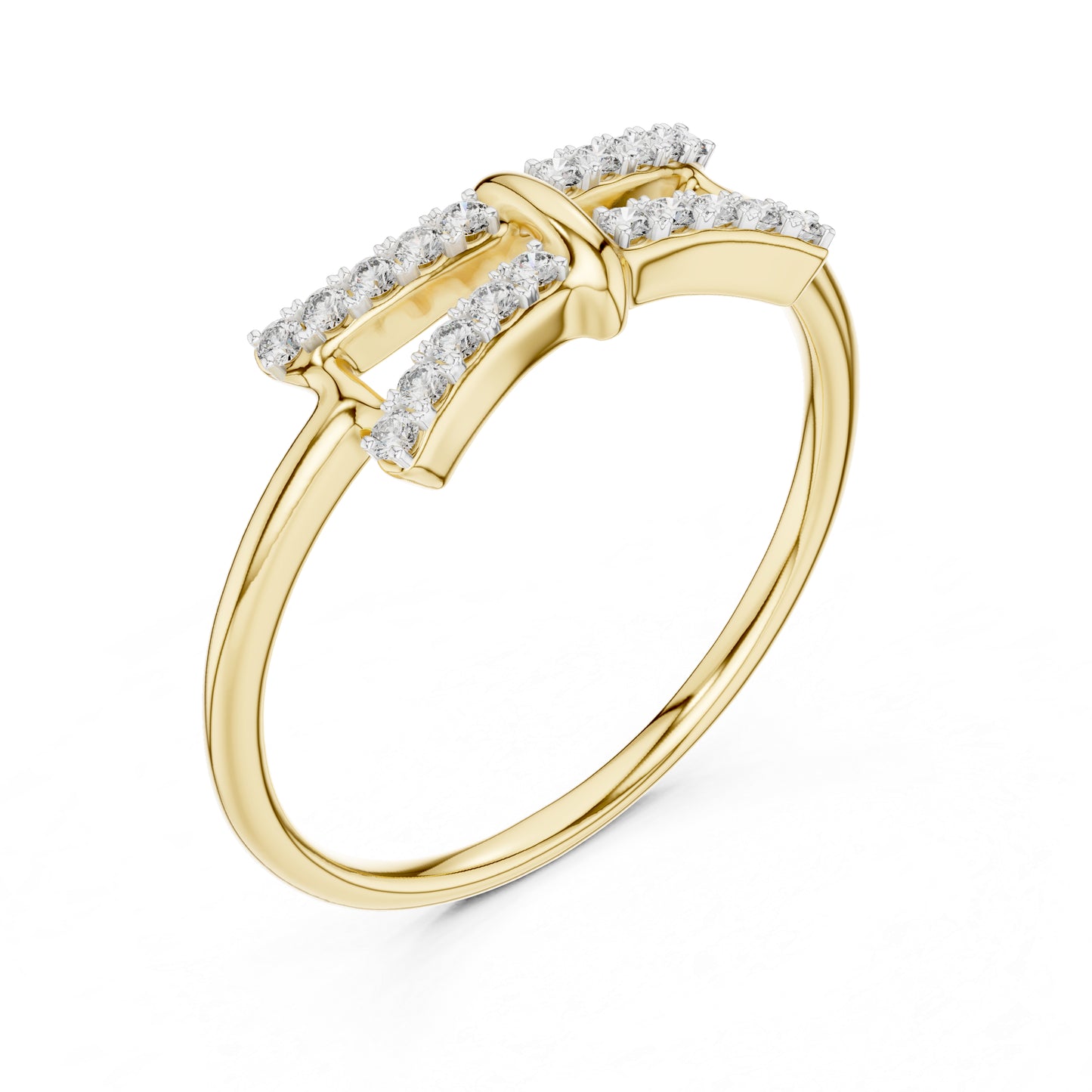 14K Yellow Gold Round Lab-Grown Diamond Drop Ring for Women | Bridal Wear | Pure Carat