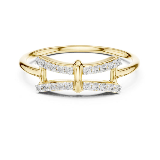 14K Yellow Gold Round Lab-Grown Diamond Drop Ring for Women | Bridal Wear | Pure Carat