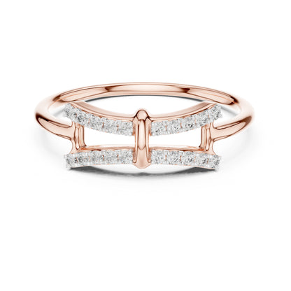 14K Yellow Gold Round Lab-Grown Diamond Drop Ring for Women | Bridal Wear | Pure Carat