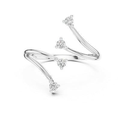 18K Yellow Gold Round Lab-Grown Diamond Stud Ring for Women | Party Wear | Pure Carat