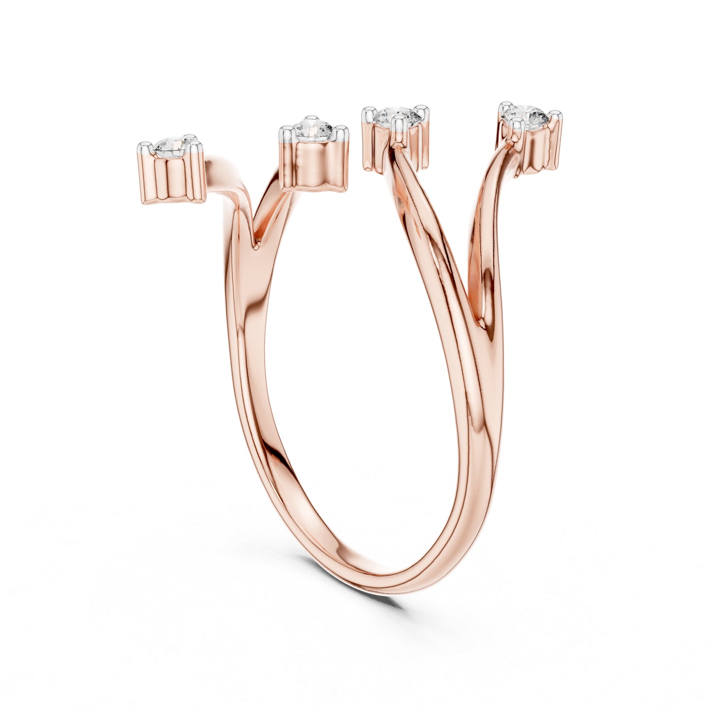 18K Yellow Gold Round Lab-Grown Diamond Stud Ring for Women | Party Wear | Pure Carat