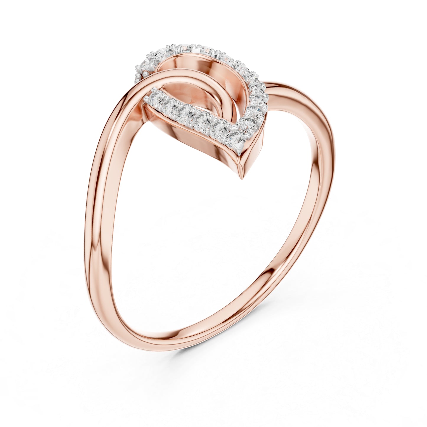 18K Rose Gold Round Lab-Grown Diamond Engagement Ring for Women | Pure Carat