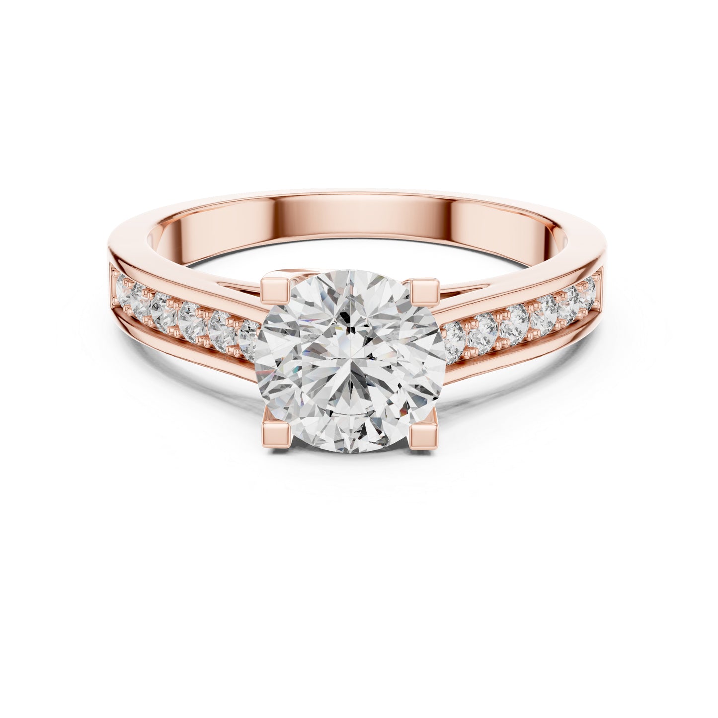 PureCarat 14K Rose Gold Round Lab-Grown Diamond Women’s Ring