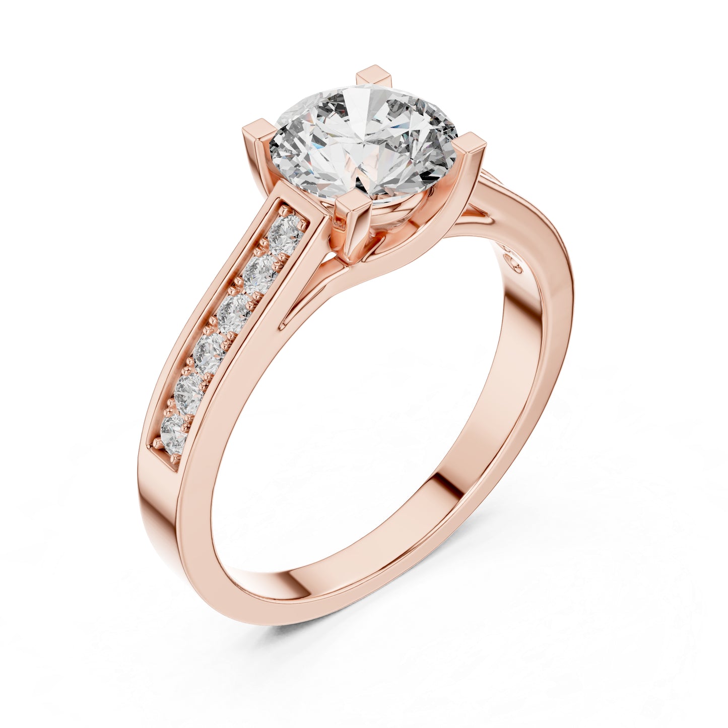 PureCarat 14K Rose Gold Round Lab-Grown Diamond Women’s Ring