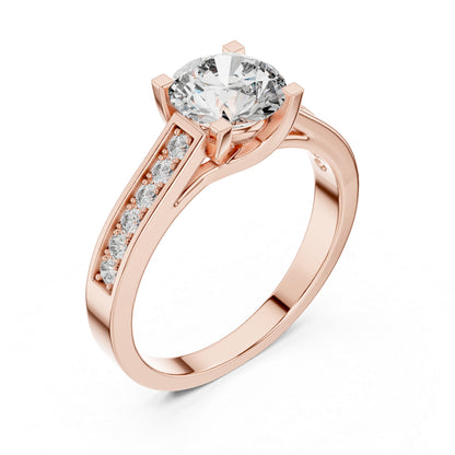 PureCarat 14K Rose Gold Round Lab-Grown Diamond Women’s Ring