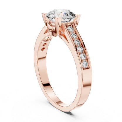 PureCarat 14K Rose Gold Round Lab-Grown Diamond Women’s Ring