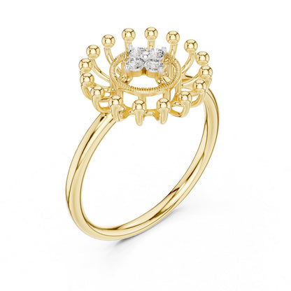 18K Rose Gold Round Lab-Grown Diamond Drop Ring for Women | Anniversary Gift | Pure Carat