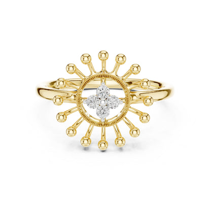 18K Rose Gold Round Lab-Grown Diamond Drop Ring for Women | Anniversary Gift | Pure Carat