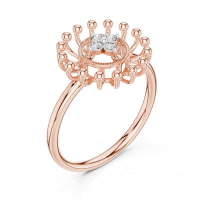 18K Rose Gold Round Lab-Grown Diamond Drop Ring for Women | Anniversary Gift | Pure Carat