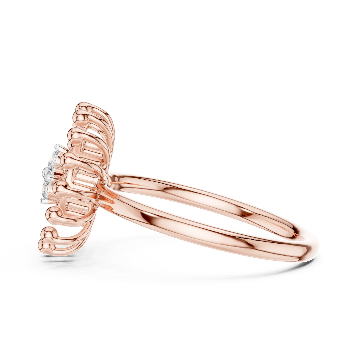 18K Rose Gold Round Lab-Grown Diamond Drop Ring for Women | Anniversary Gift | Pure Carat