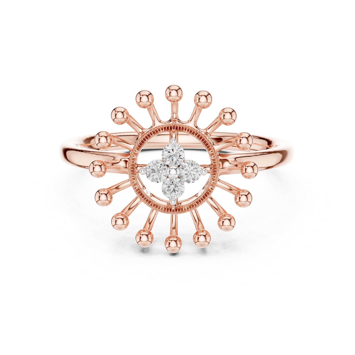 18K Rose Gold Round Lab-Grown Diamond Drop Ring for Women | Anniversary Gift | Pure Carat