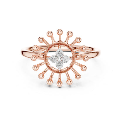 18K Rose Gold Round Lab-Grown Diamond Drop Ring for Women | Anniversary Gift | Pure Carat
