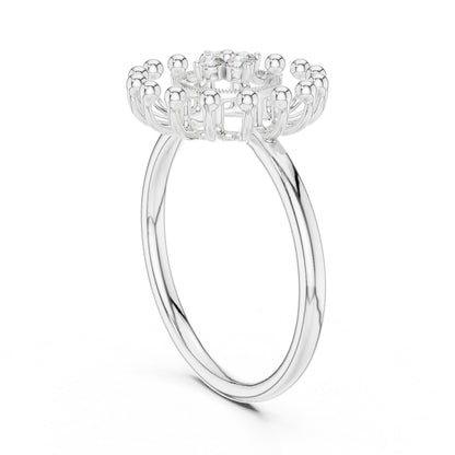 18K Rose Gold Round Lab-Grown Diamond Drop Ring for Women | Anniversary Gift | Pure Carat