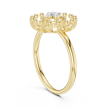 18K Rose Gold Round Lab-Grown Diamond Drop Ring for Women | Anniversary Gift | Pure Carat