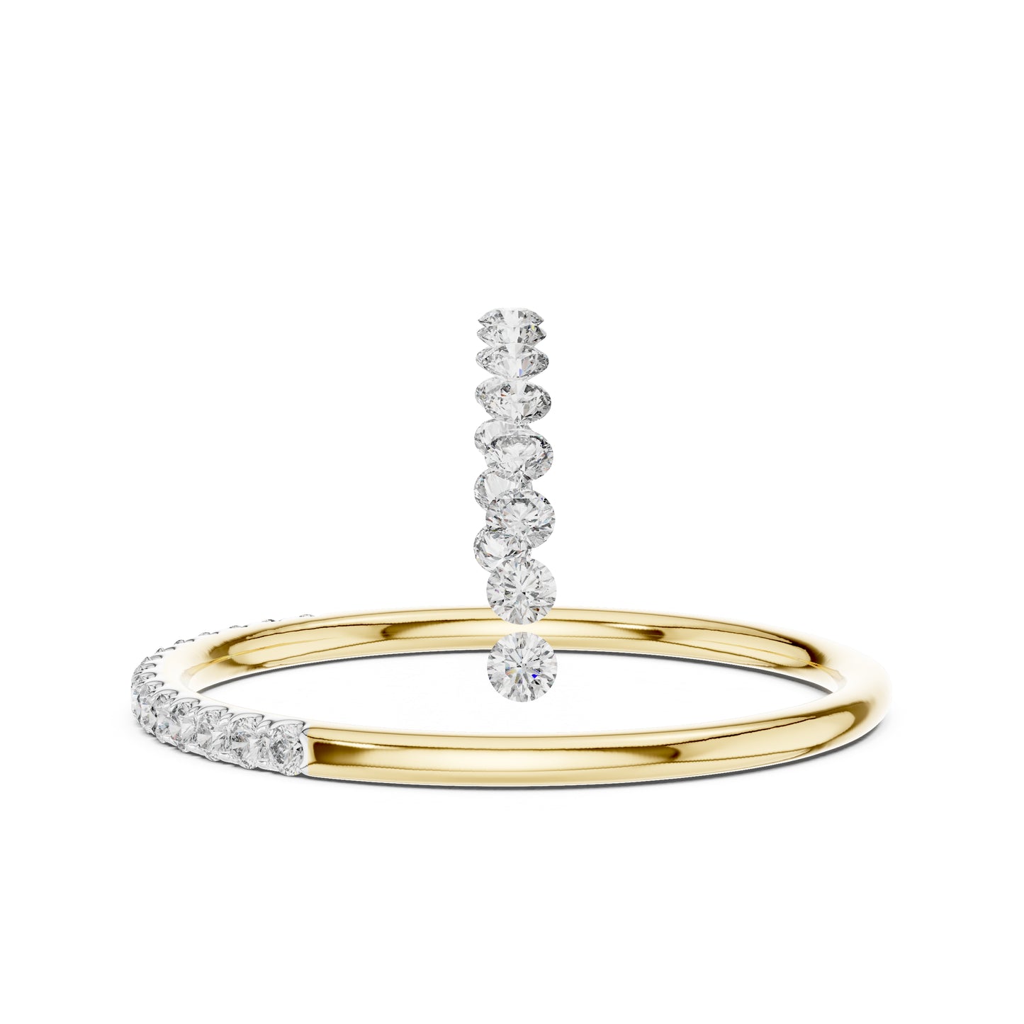 18K White Gold Round Lab-Grown Diamond Drop Ring for Women | Bridal Wear | Pure Carat