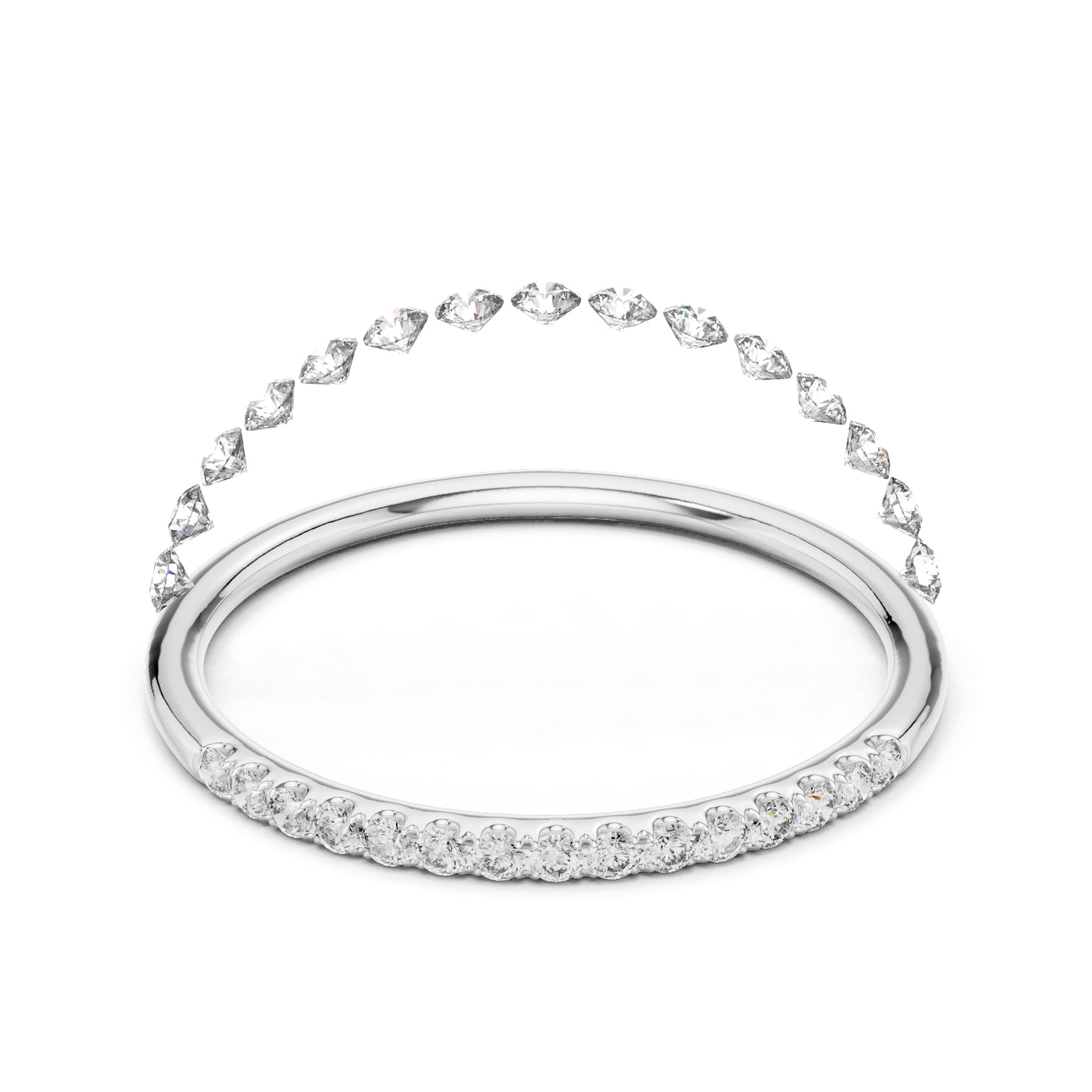 18K White Gold Round Lab-Grown Diamond Drop Ring for Women | Bridal Wear | Pure Carat