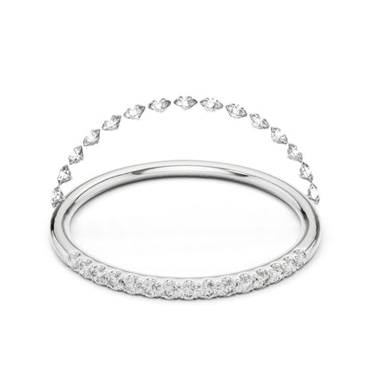 18K White Gold Round Lab-Grown Diamond Drop Ring for Women | Bridal Wear | Pure Carat