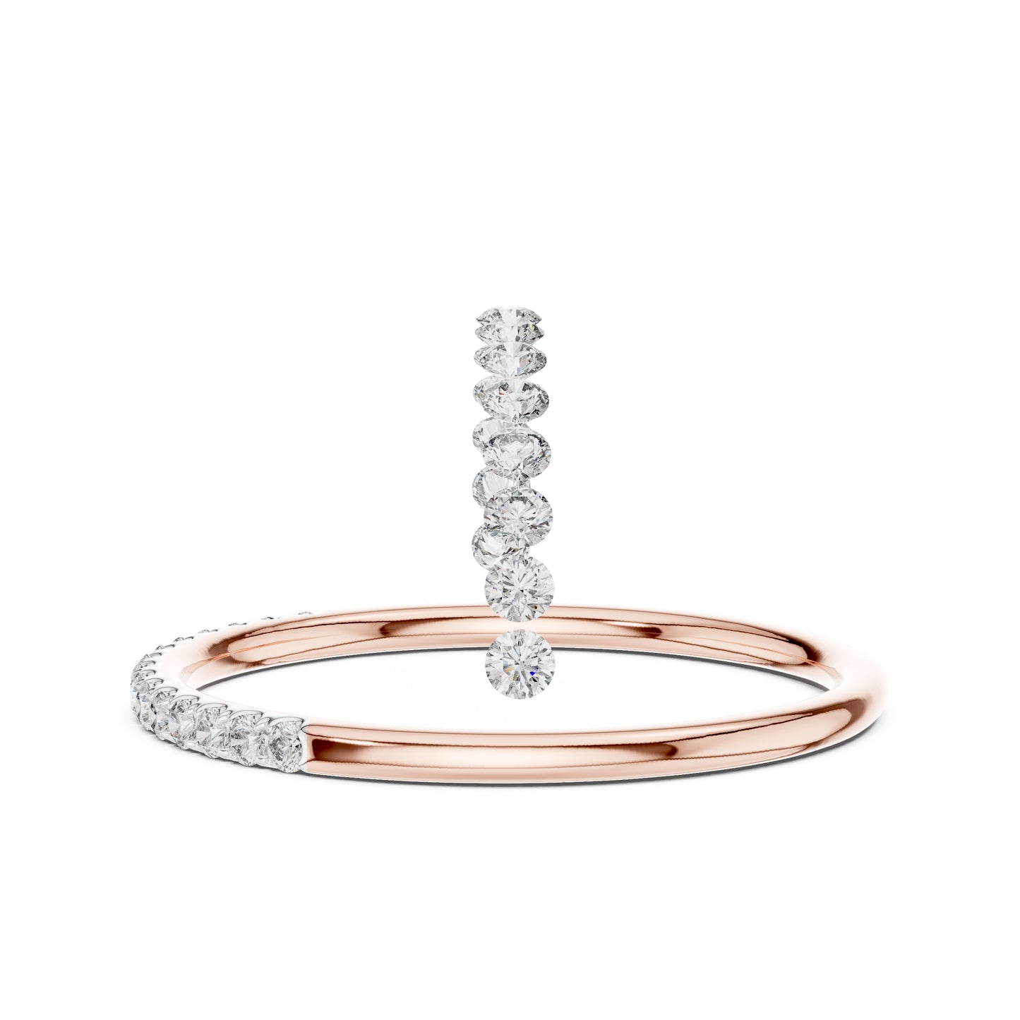 18K White Gold Round Lab-Grown Diamond Drop Ring for Women | Bridal Wear | Pure Carat