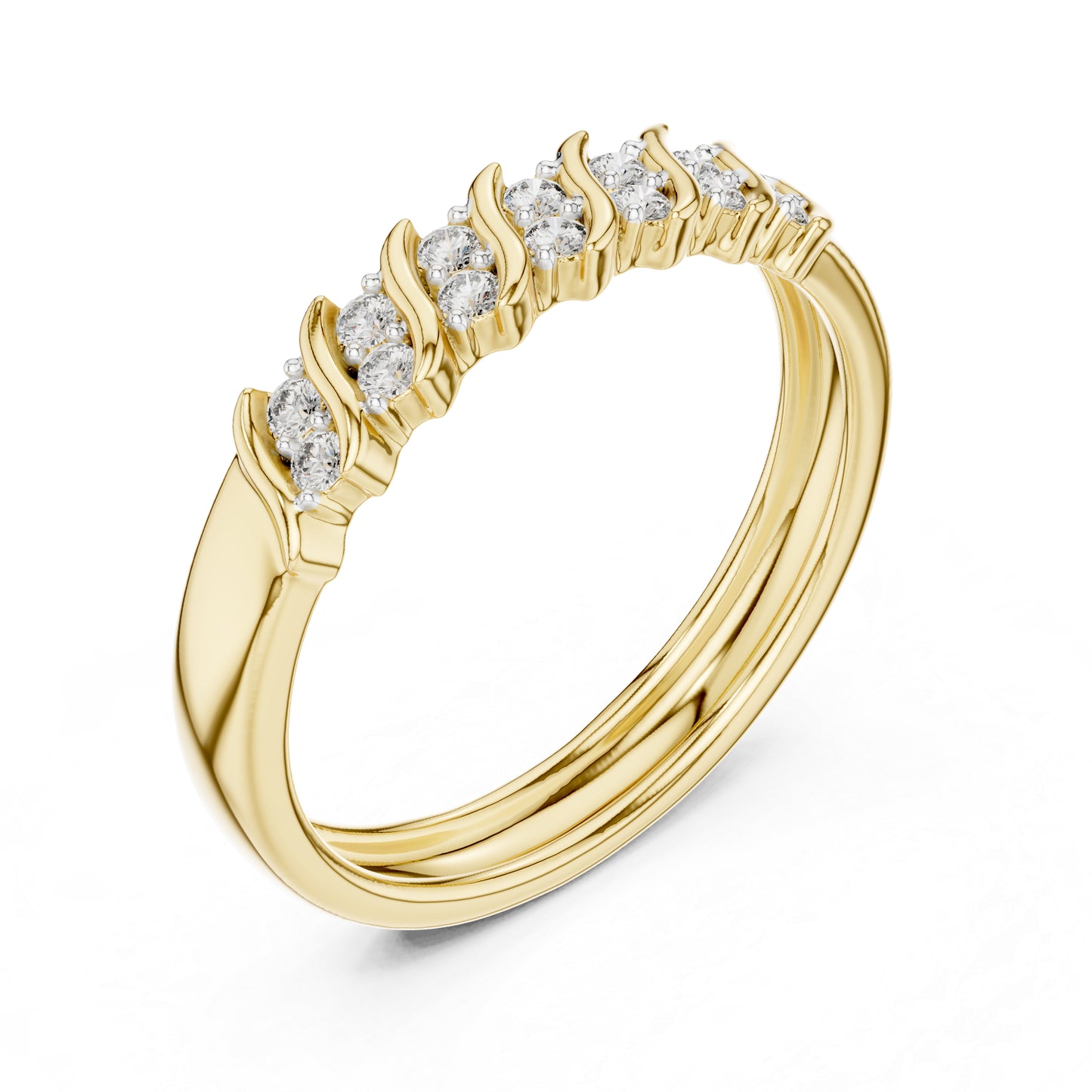 14K Yellow Gold Round Lab-Grown Diamond Drop Ring for Women | Office Wear | Pure Carat
