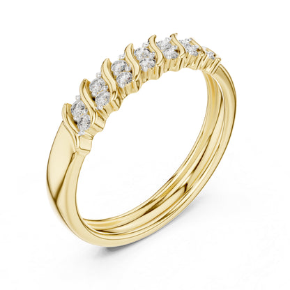 14K Yellow Gold Round Lab-Grown Diamond Drop Ring for Women | Office Wear | Pure Carat