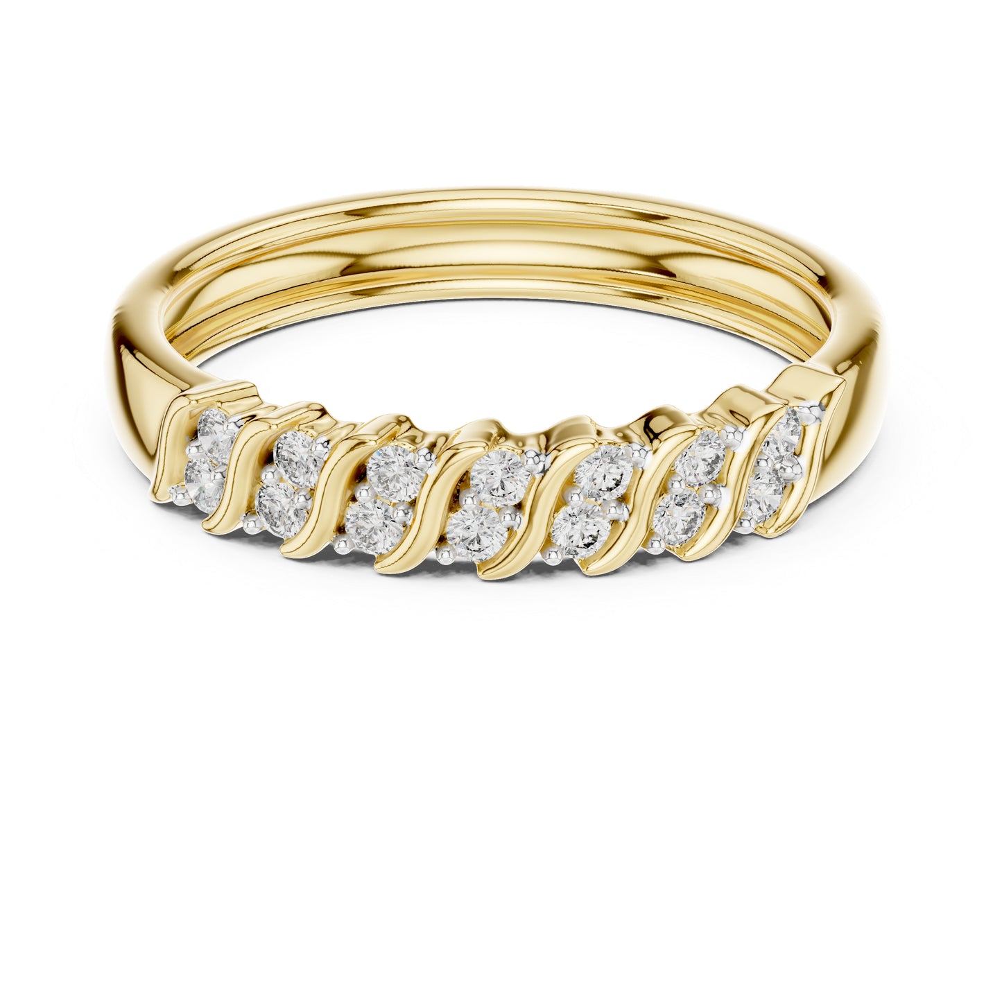 14K Yellow Gold Round Lab-Grown Diamond Drop Ring for Women | Office Wear | Pure Carat