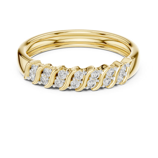 14K Yellow Gold Round Lab-Grown Diamond Drop Ring for Women | Office Wear | Pure Carat