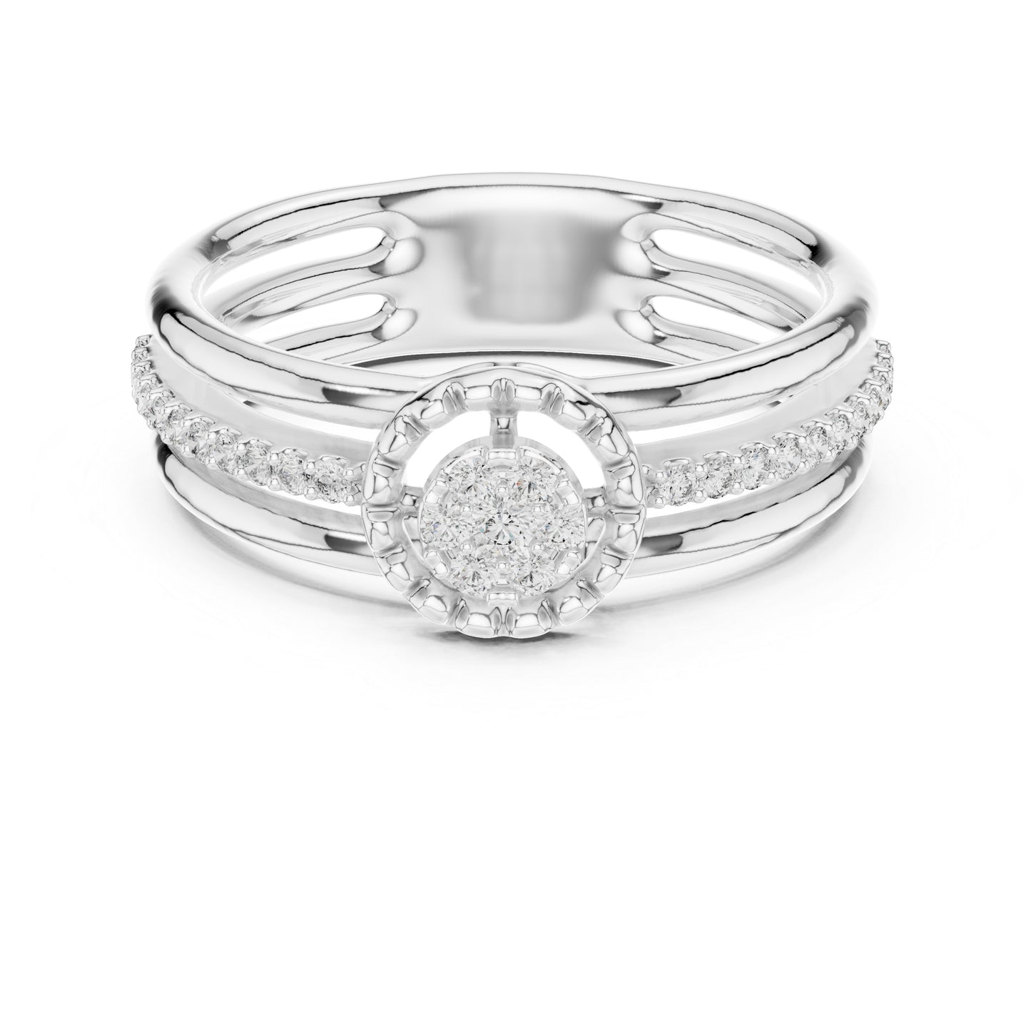 18K Rose Gold Round Lab-Grown Diamond Ring for Women | Party Wear | Pure Carat