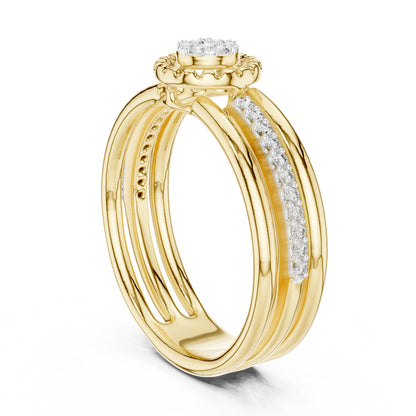 18K Rose Gold Round Lab-Grown Diamond Ring for Women | Party Wear | Pure Carat