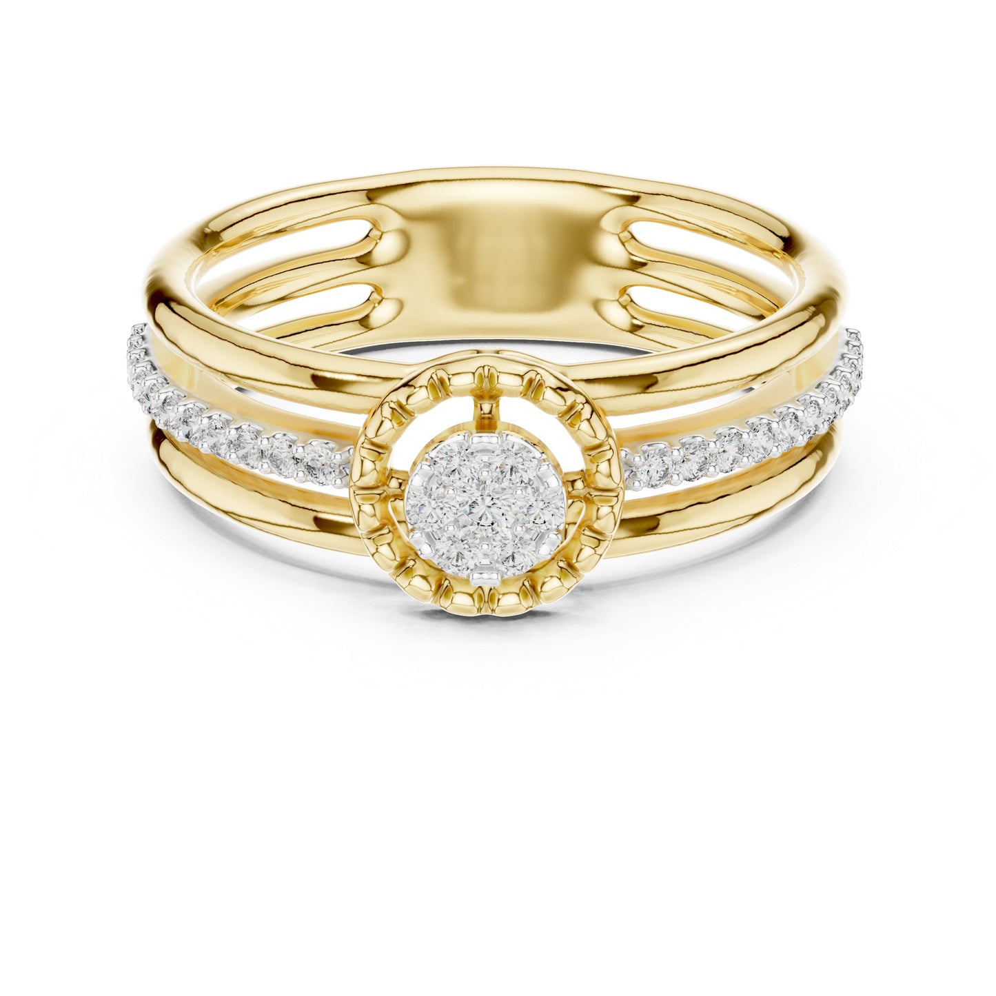 18K Rose Gold Round Lab-Grown Diamond Ring for Women | Party Wear | Pure Carat
