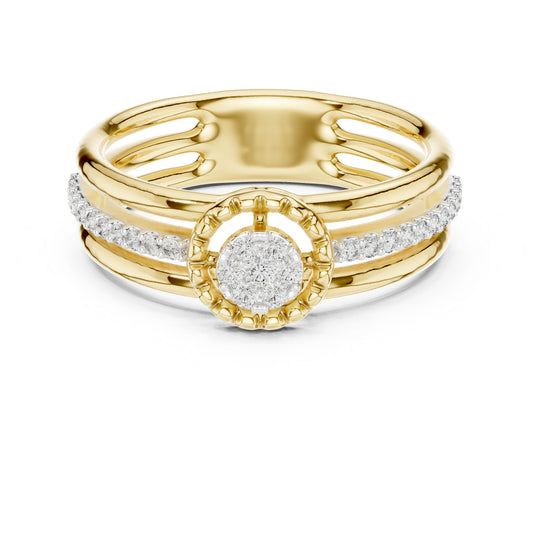 18K Rose Gold Round Lab-Grown Diamond Ring for Women | Party Wear | Pure Carat