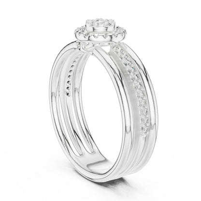 18K Rose Gold Round Lab-Grown Diamond Ring for Women | Party Wear | Pure Carat