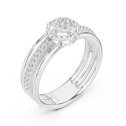 18K Rose Gold Round Lab-Grown Diamond Ring for Women | Party Wear | Pure Carat