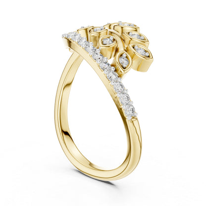 18K Yellow Gold Round Lab-Grown Diamond Ring for Women | Wedding Wear | Pure Carat