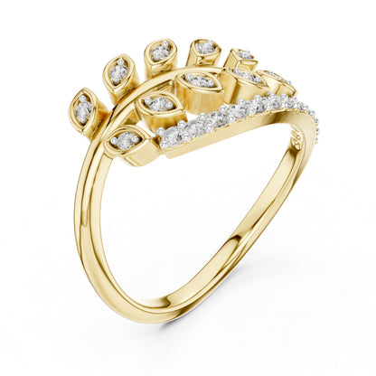 18K Yellow Gold Round Lab-Grown Diamond Ring for Women | Wedding Wear | Pure Carat