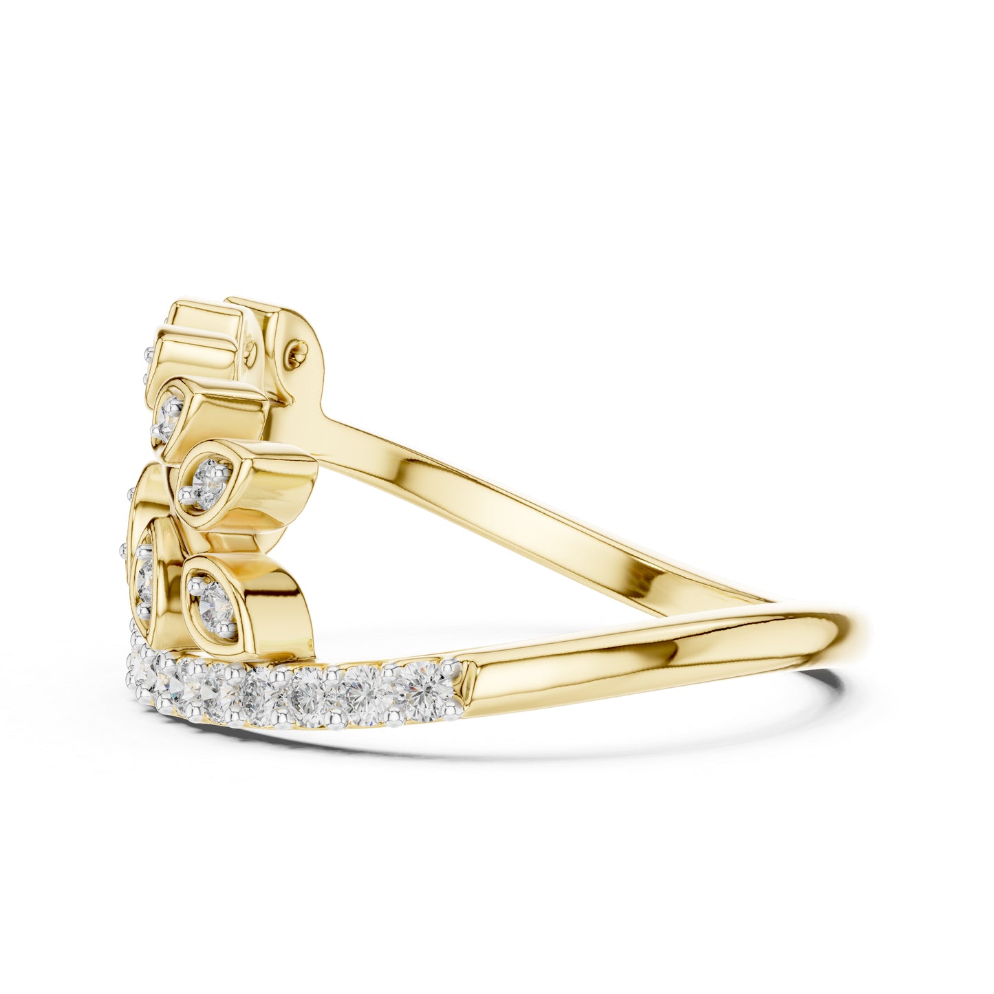 18K Yellow Gold Round Lab-Grown Diamond Ring for Women | Wedding Wear | Pure Carat