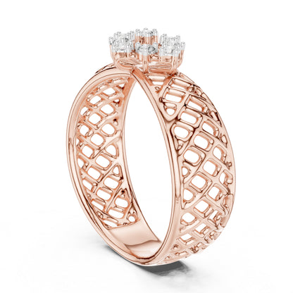 14K White Gold Round Cut Diamond Engagement Ring for Women | Engagement Wear | Pure Carat