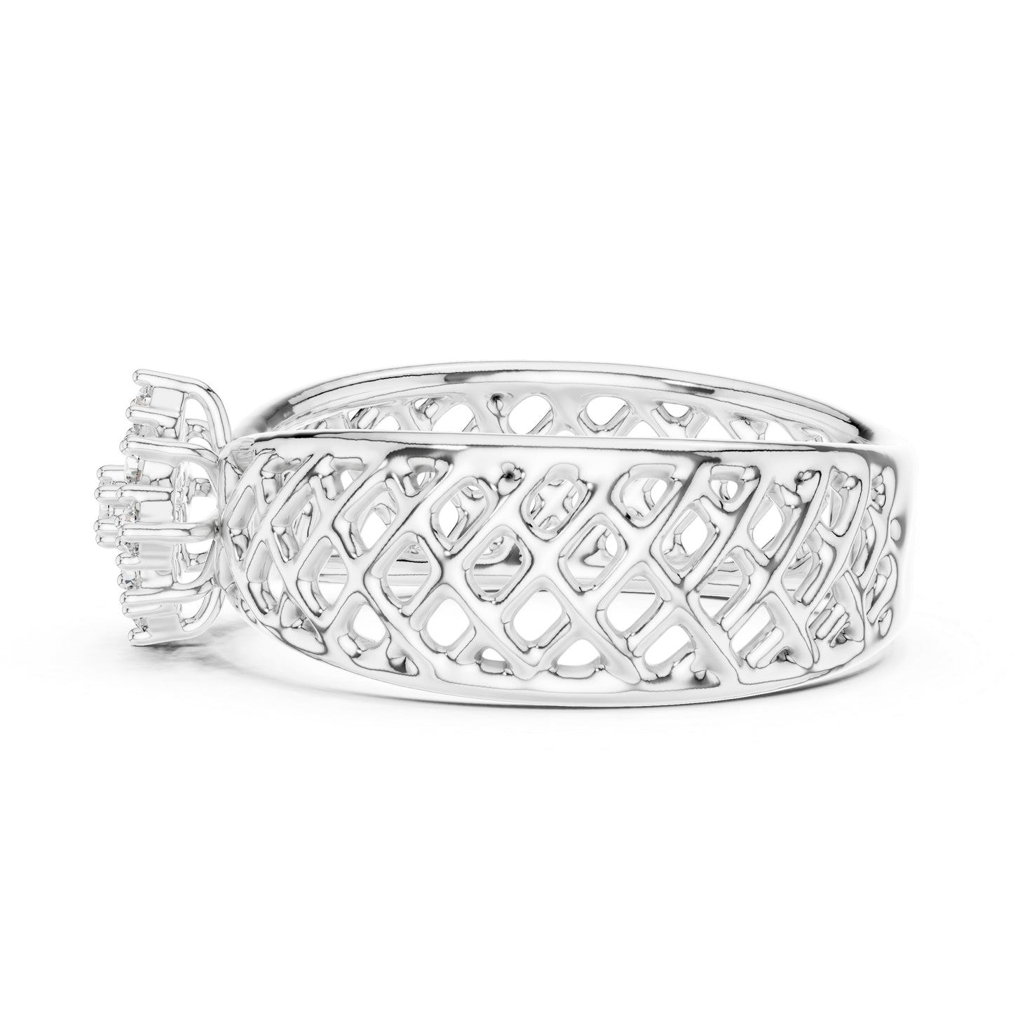 14K White Gold Round Cut Diamond Engagement Ring for Women | Engagement Wear | Pure Carat