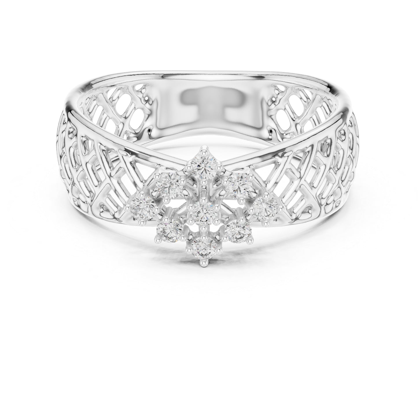 14K White Gold Round Cut Diamond Engagement Ring for Women | Engagement Wear | Pure Carat